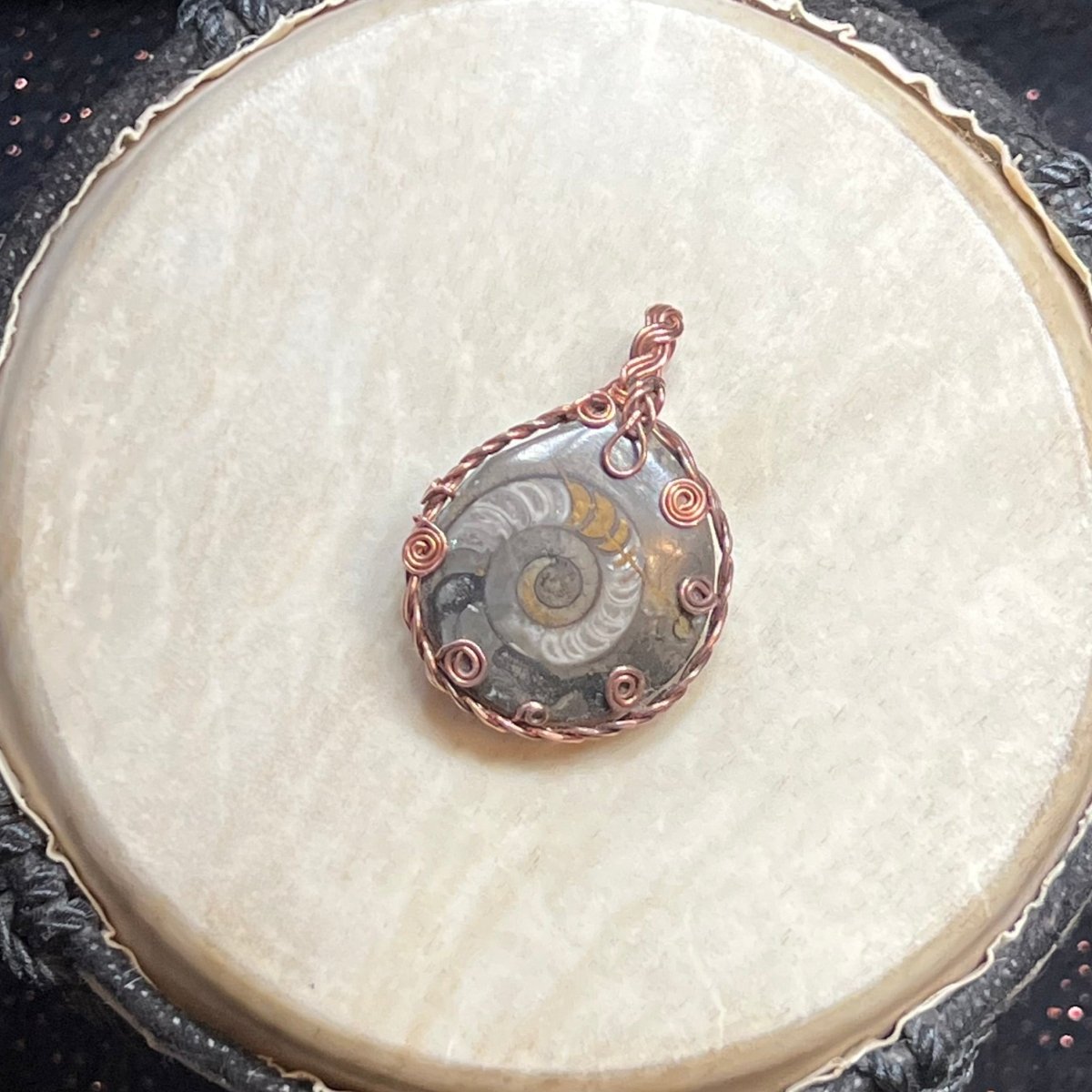 Ammonite Fossil Pendant - Mother Of Metal - Copper - For Her - For Him - Charms & Pendants