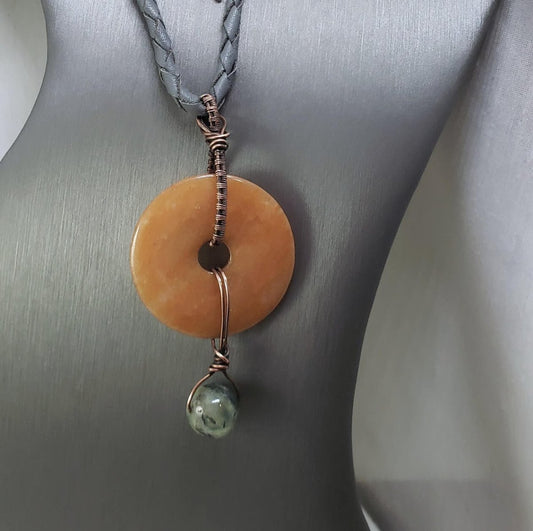 Carnelian and Prehnite Necklace - Mother Of Metal - carnelian - fidget - For Necks - Necklaces