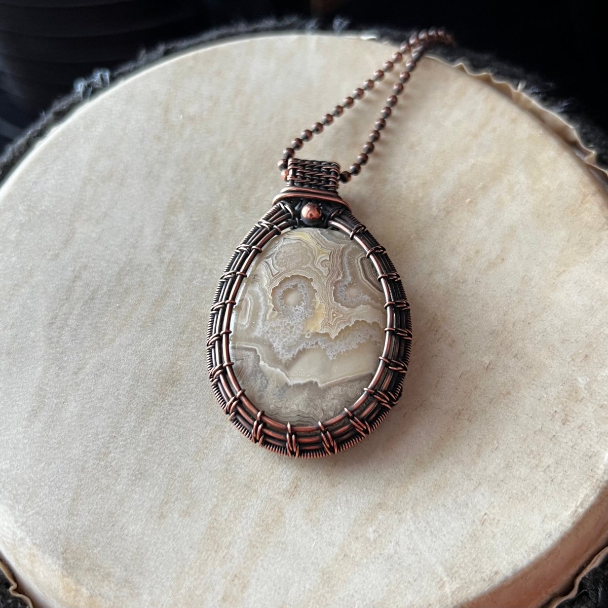 Crazy Lace Agate Necklace - Mother Of Metal - Copper - crazy lace agate - For Her - Necklaces