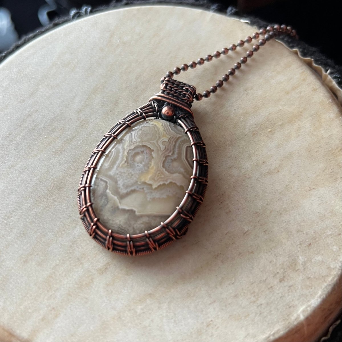 Crazy Lace Agate Necklace - Mother Of Metal - Copper - crazy lace agate - For Her - Necklaces