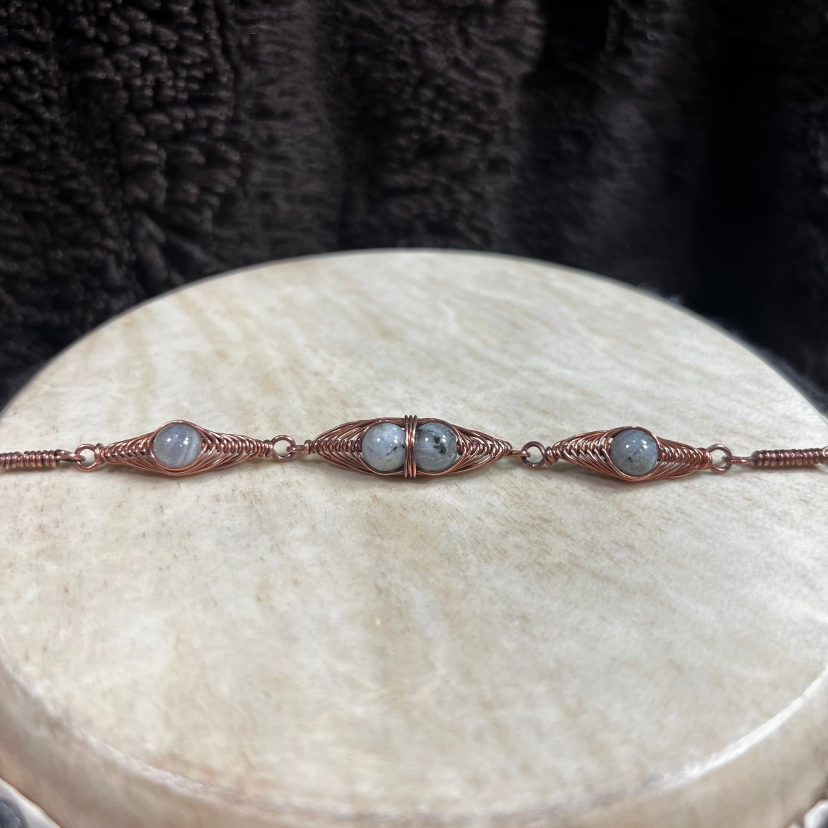 Labradorite Herringbone Link Bracelet - Mother Of Metal - bracelets - Copper - For Her - Bracelets