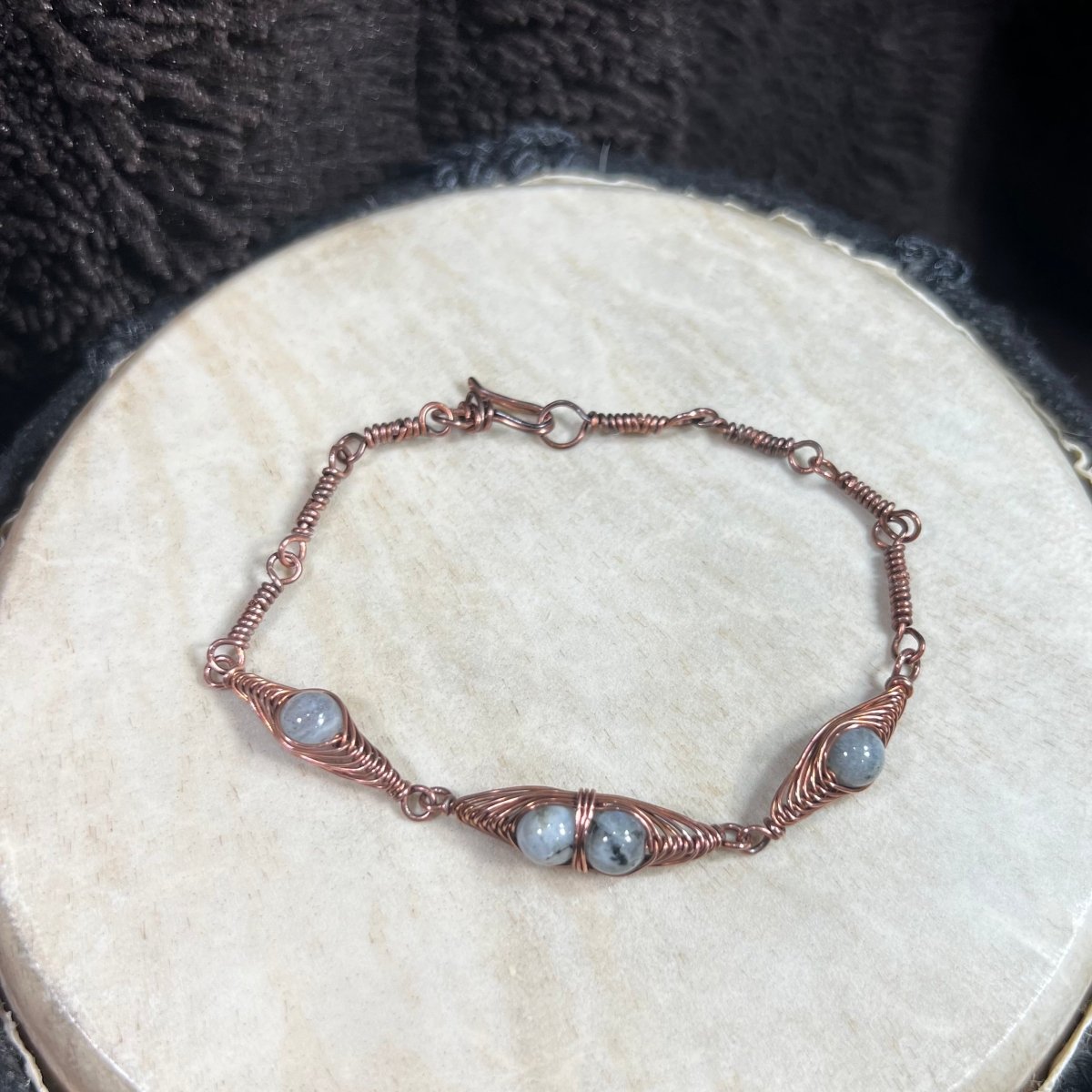 Labradorite Herringbone Link Bracelet - Mother Of Metal - bracelets - Copper - For Her - Bracelets