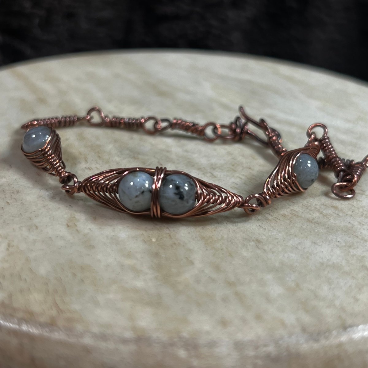 Labradorite Herringbone Link Bracelet - Mother Of Metal - bracelets - Copper - For Her - Bracelets