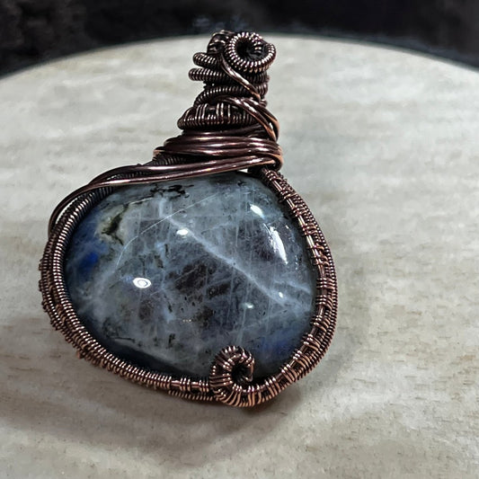 Labradorite Oval Pendant - Mother Of Metal - Copper - For Her - For Him - Charms & Pendants