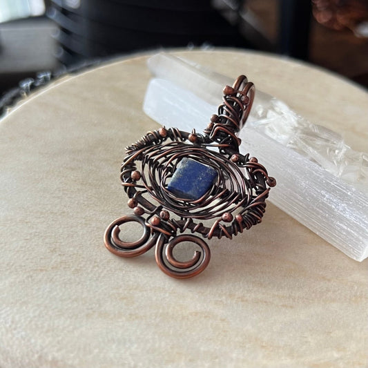 Lapis Lazuli and Reclaimed Copper Pendant - Mother Of Metal - AG Collection - Copper - For Her - Pendants