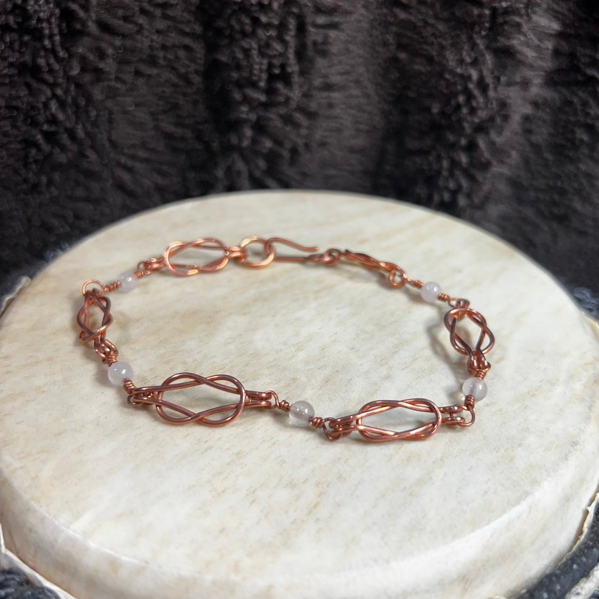 Rose Quartz Copper Sailor's Knot Bracelet - Mother Of Metal - Copper - For Her - For Him - link bracelet