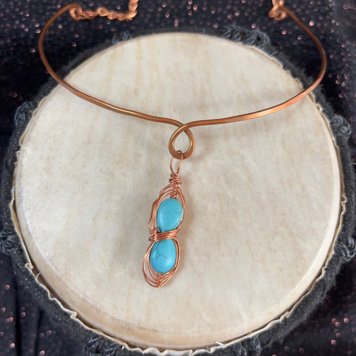 Turquoise and Copper Choker - Mother Of Metal - choker - Copper - For Her - Necklaces