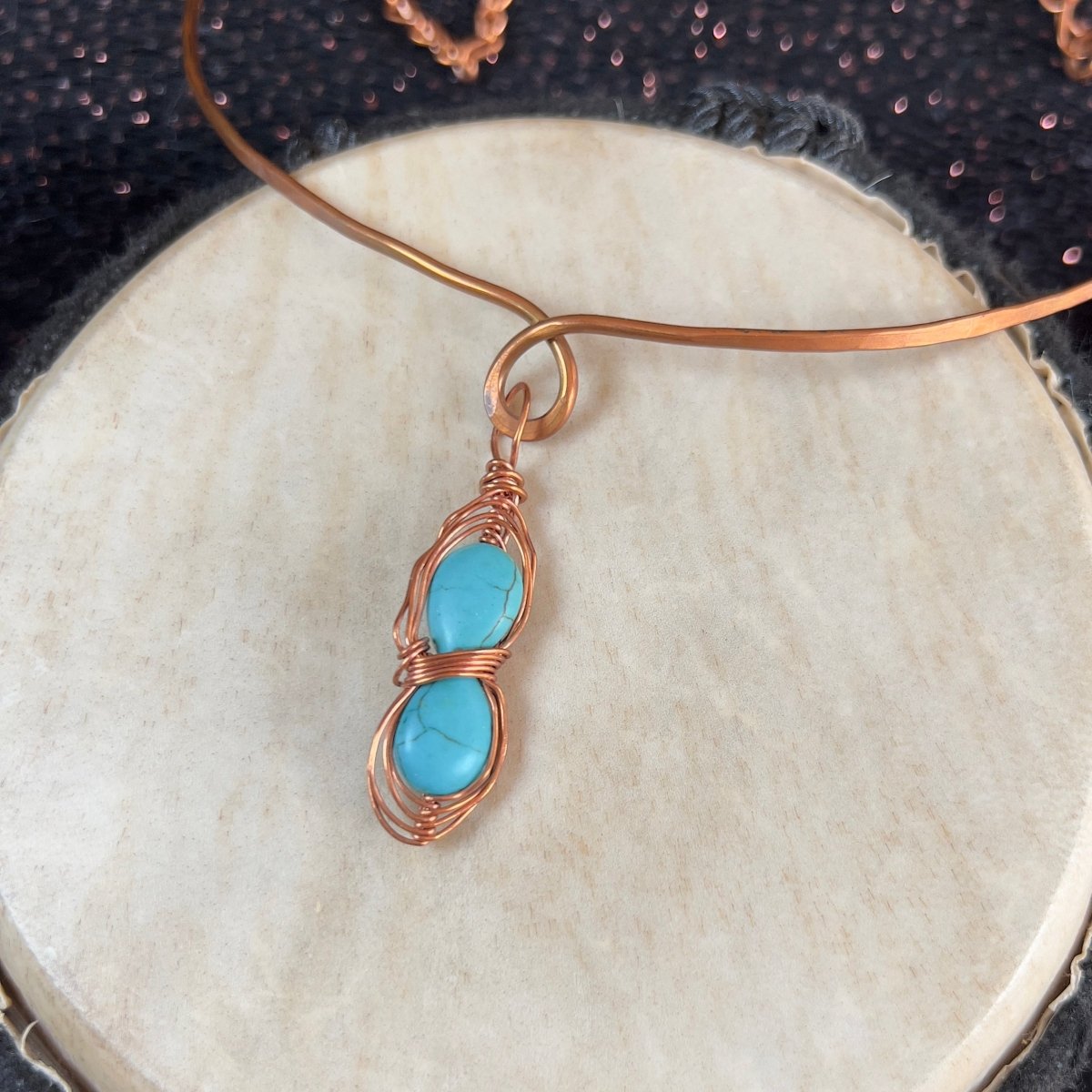 Turquoise and Copper Choker - Mother Of Metal - choker - Copper - For Her - Necklaces